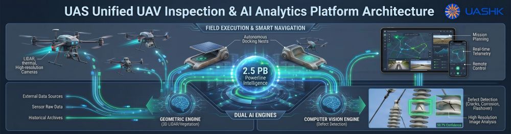 Universal Aerospace Solutions End to End 4-Phase UAV Inspection Data Processing Pipeline Diagram